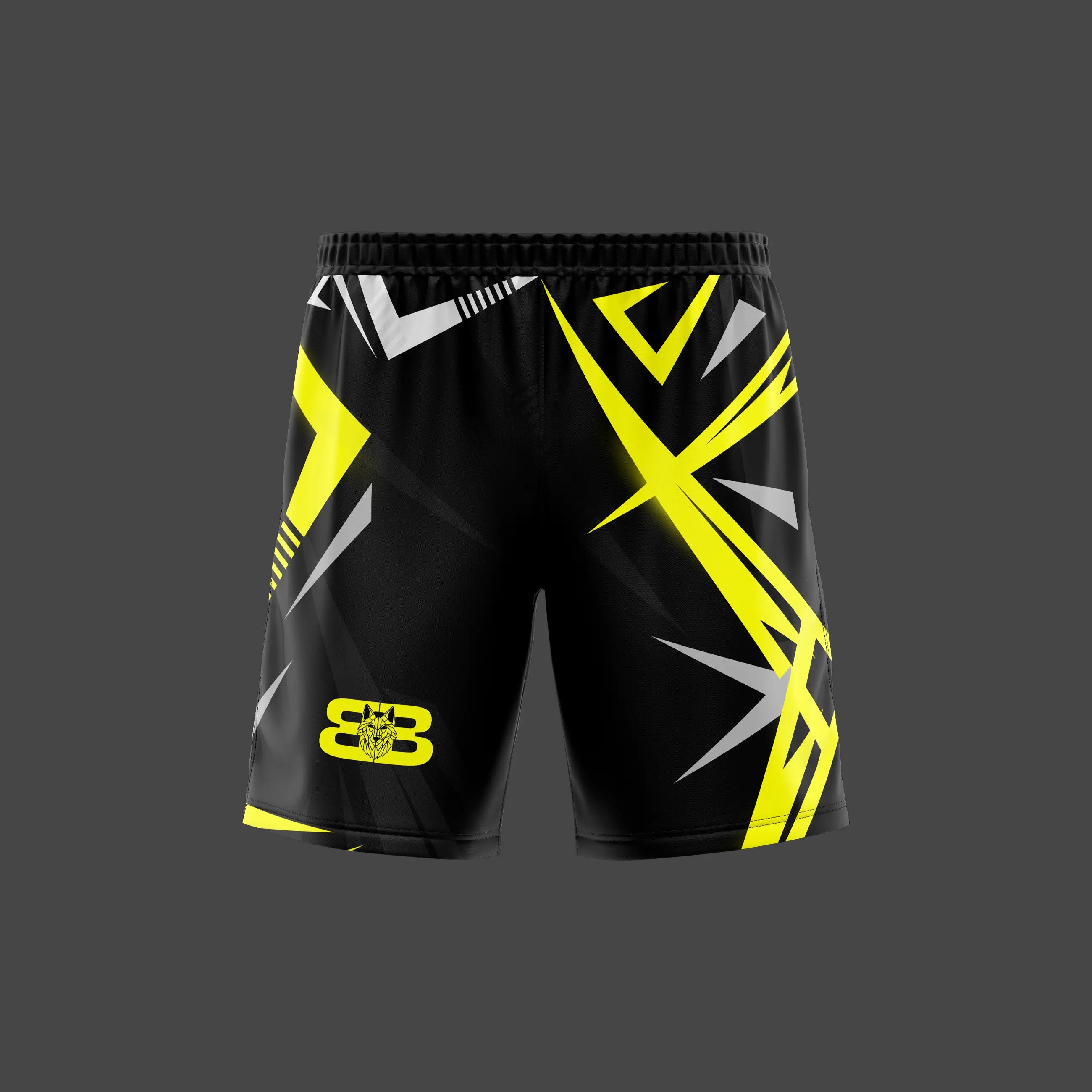 BLACKBORZ - SHORTS BLACK/YELLOW BLACKBORZ