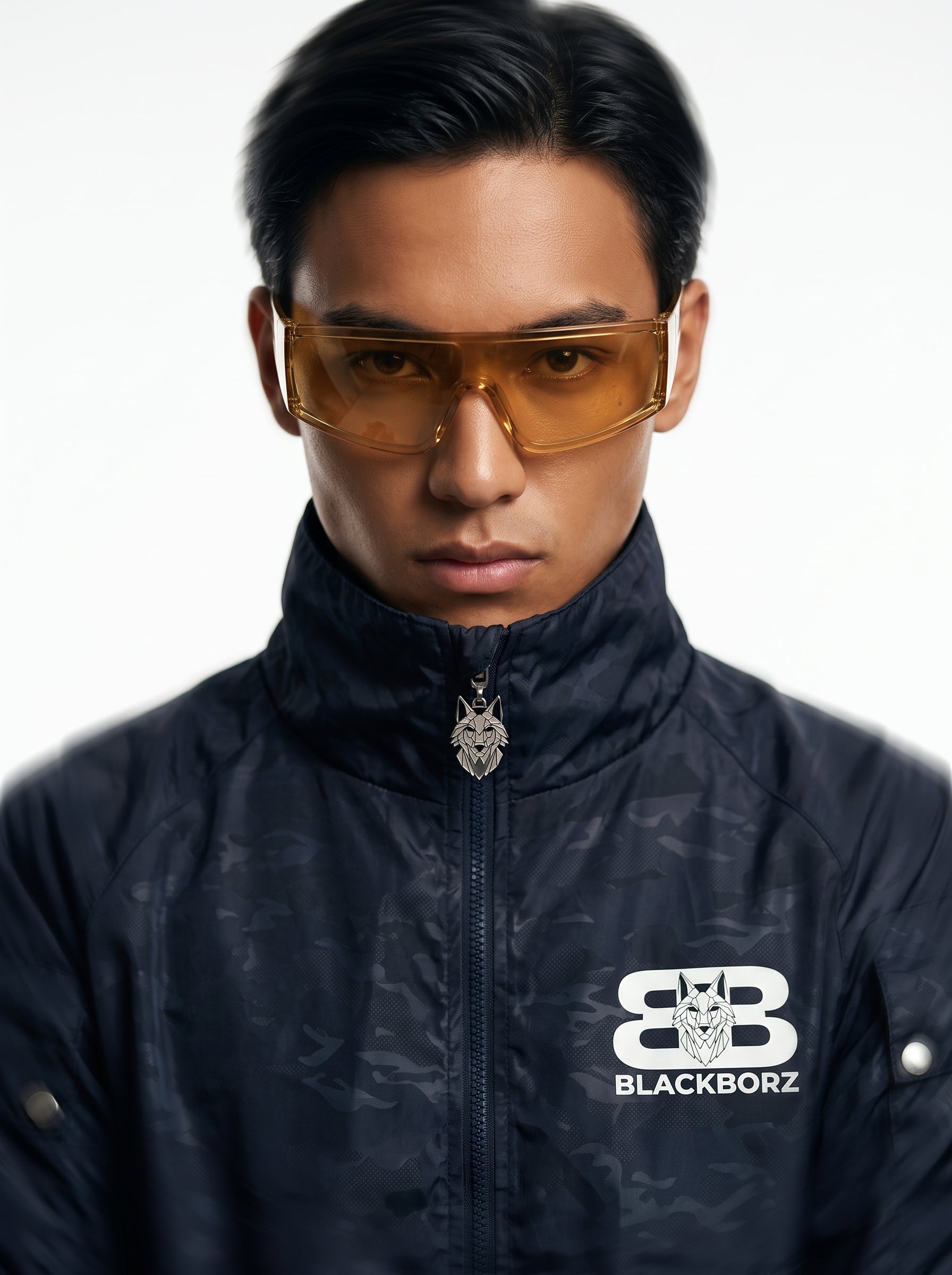 BLACKBORZ - Windbreaker - Navy blue Camo