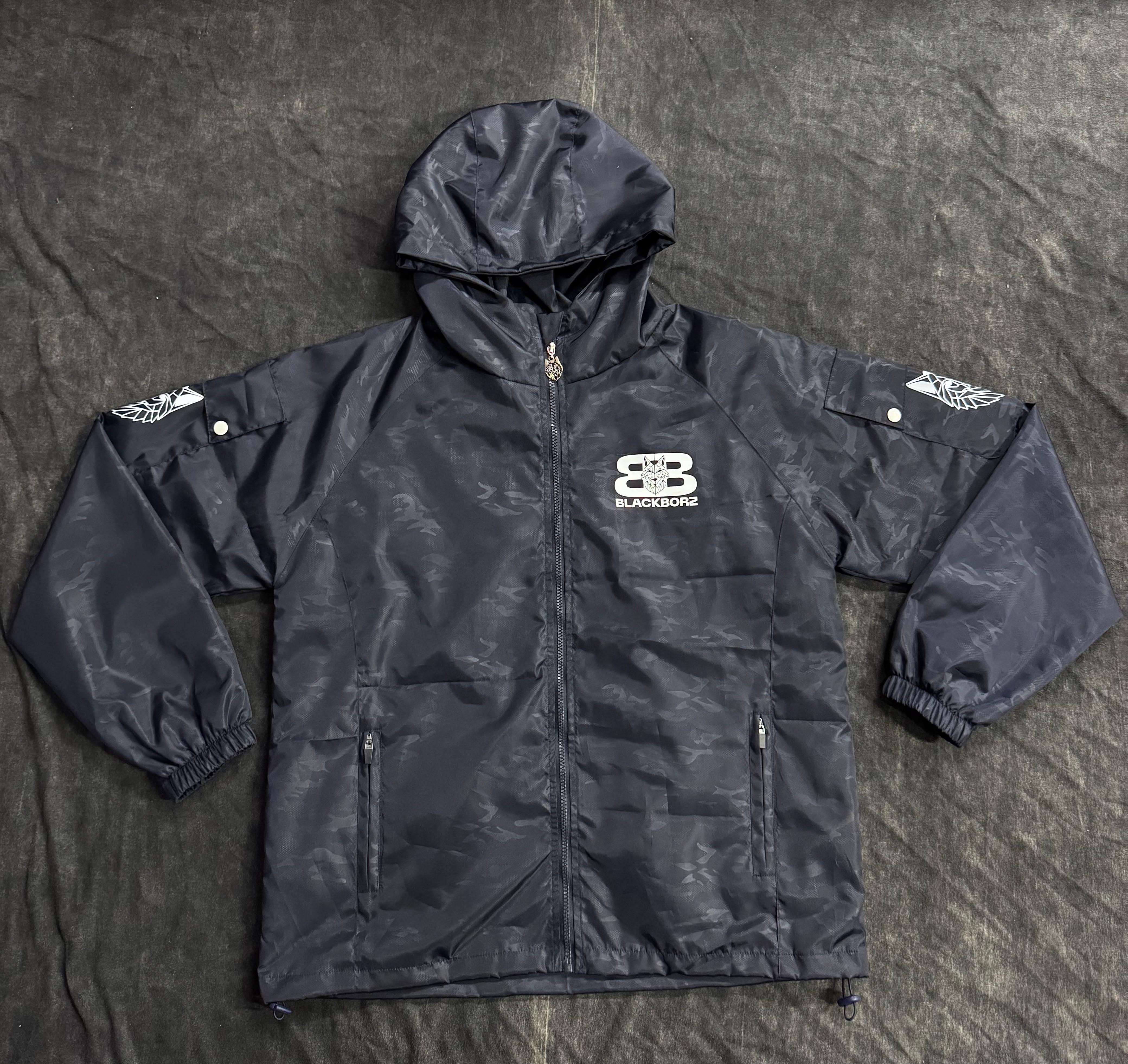 BLACKBORZ - Windbreaker - Navy blue Camo