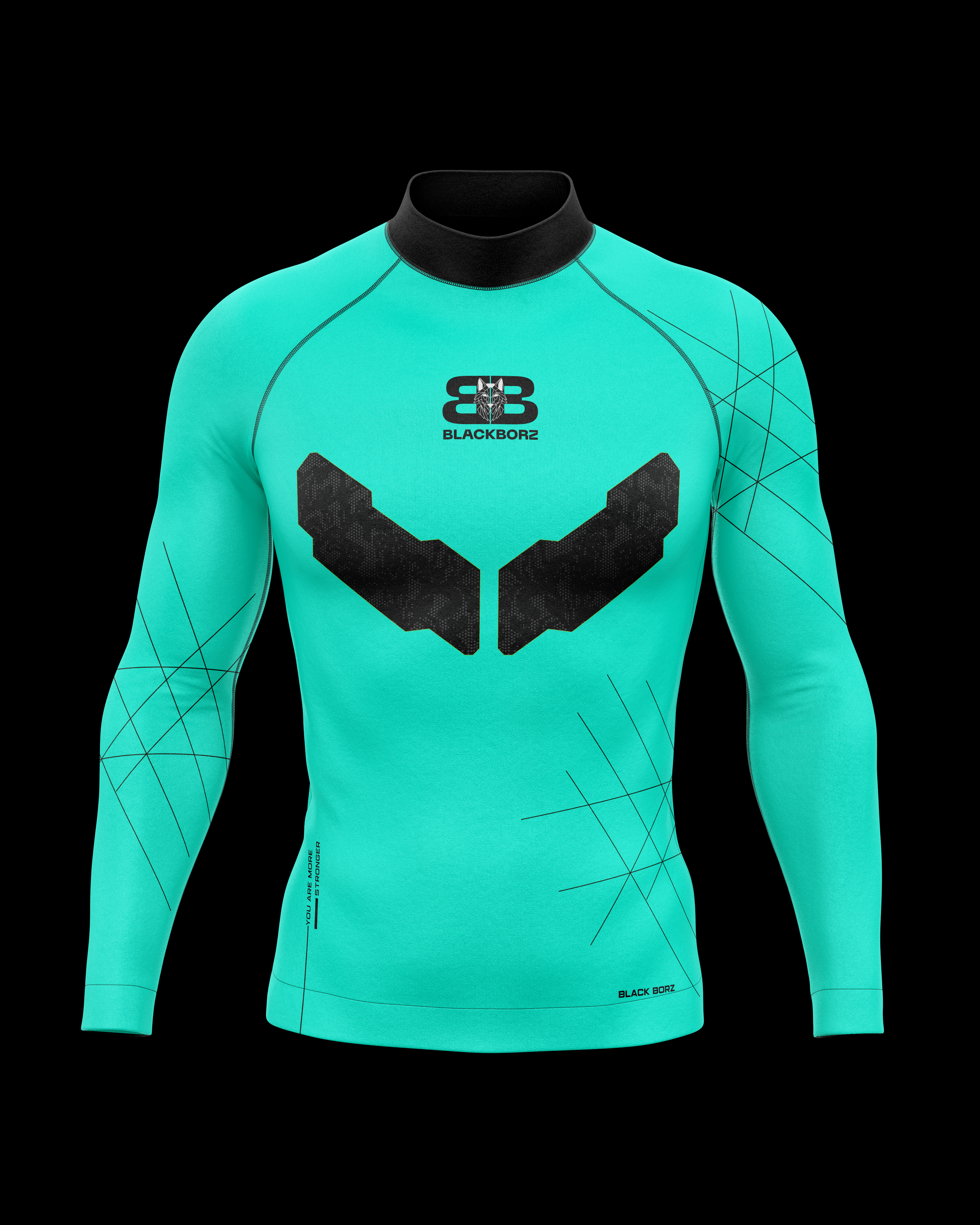 BLACKBORZ Long Sleeve Rashguard — Compression Lycra, 6 Colors