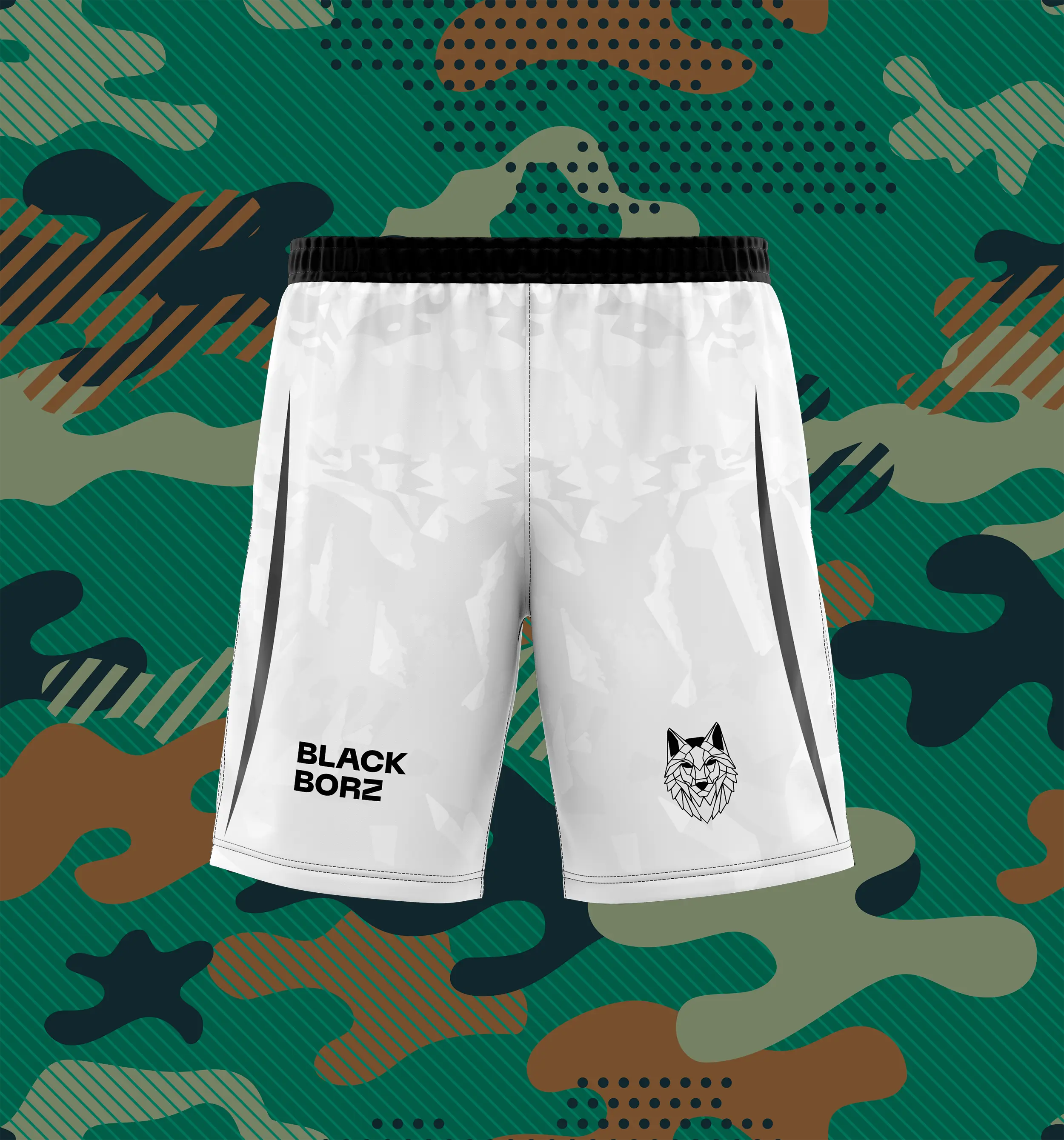BLACKBORZ - BB WHITE SHORTS BLACKBORZ